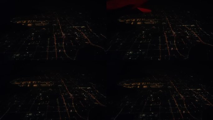 飞机下降夜景实拍