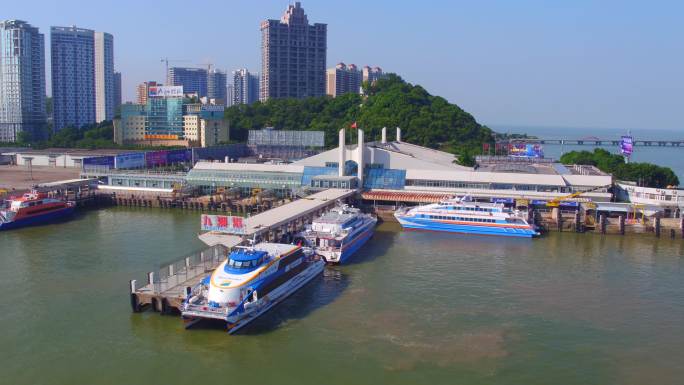 珠海九洲港码头航拍