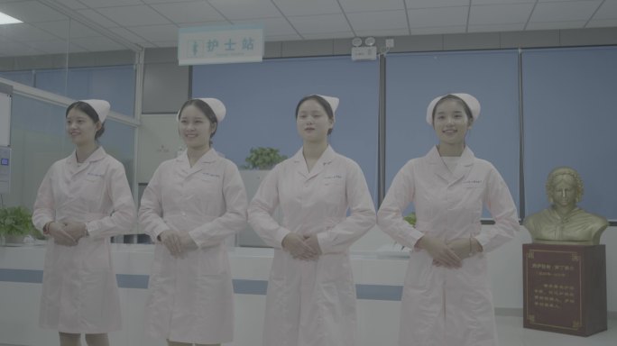 【4K灰度】护士美女团队风采形象