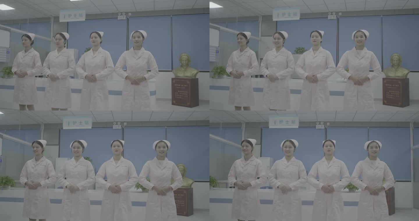 【4K灰度】护士美女团队风采形象