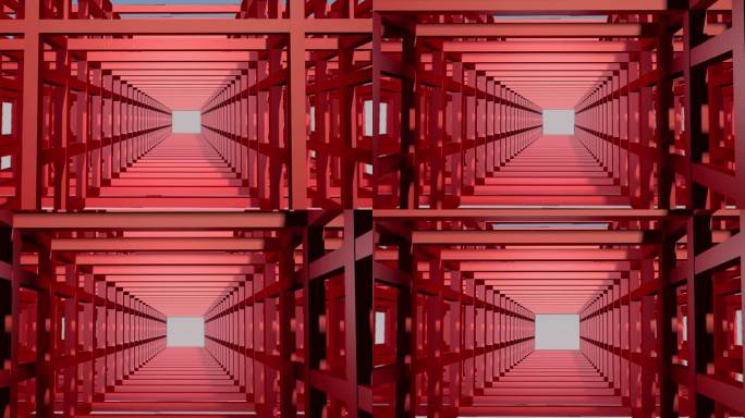 alpha-透明通道红色木质结构建筑背景