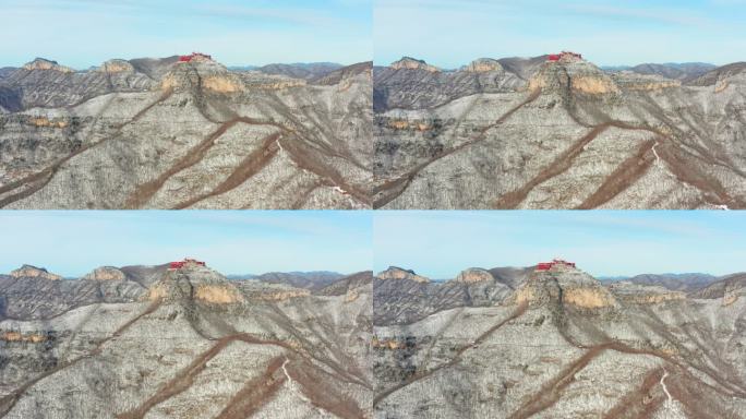 航拍焦作云台山雪景