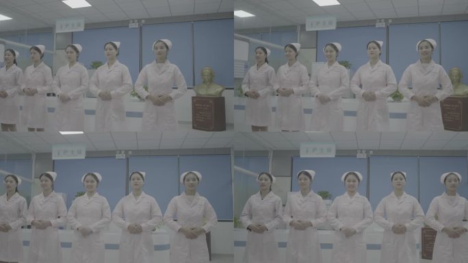 【4K灰度】护士风采护士团队形象