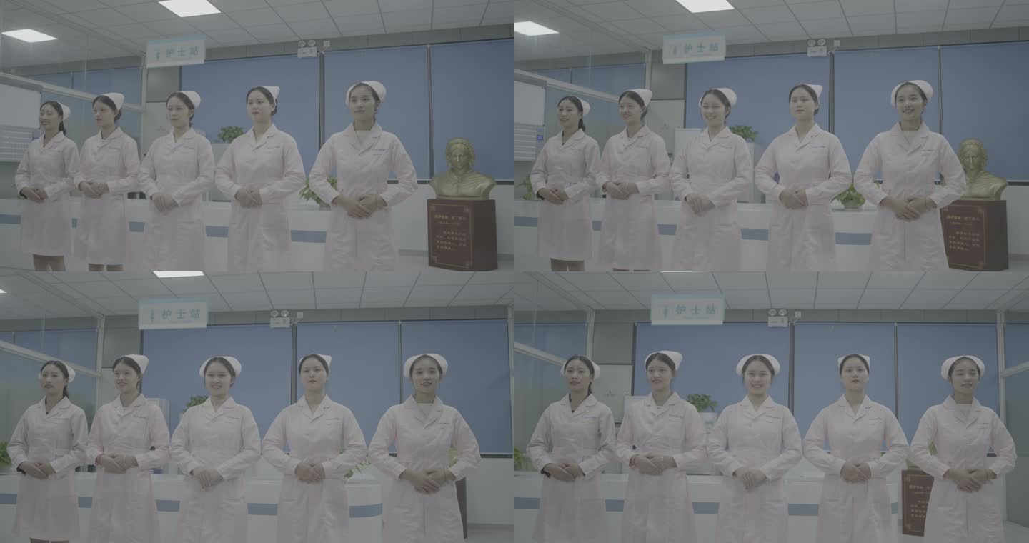【4K灰度】护士风采护士团队形象