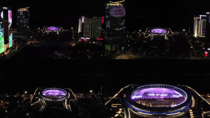 温州夜景广场航拍