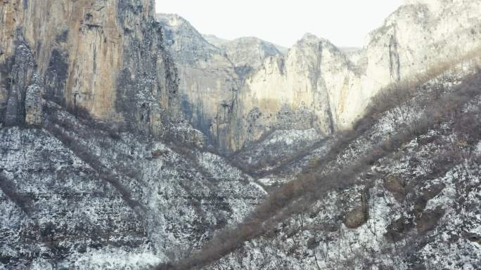 航拍焦作云台山雪景