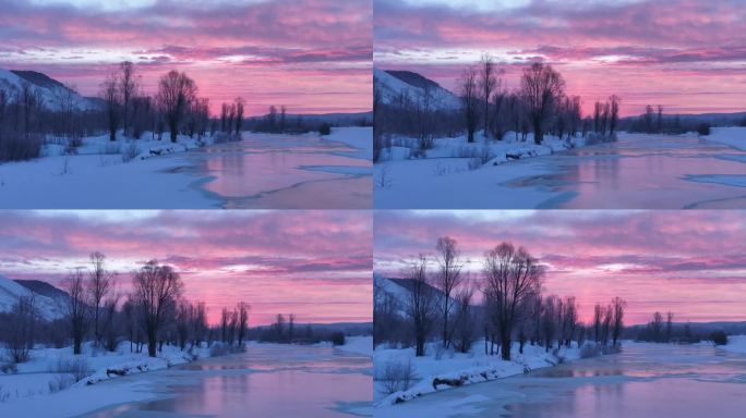 4K雪原冰河朝阳