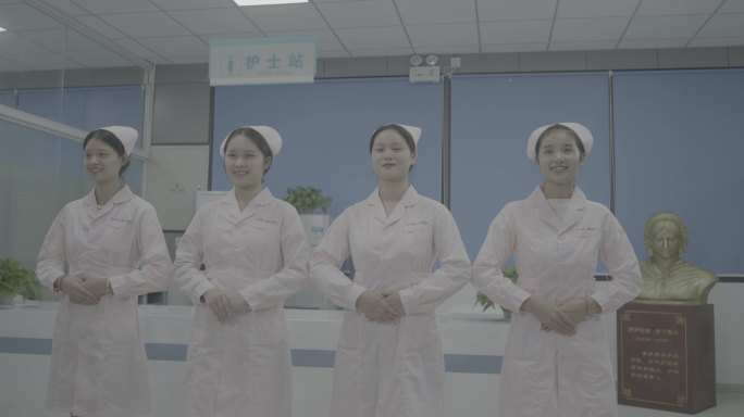 【4K灰度】美女团队护士风采