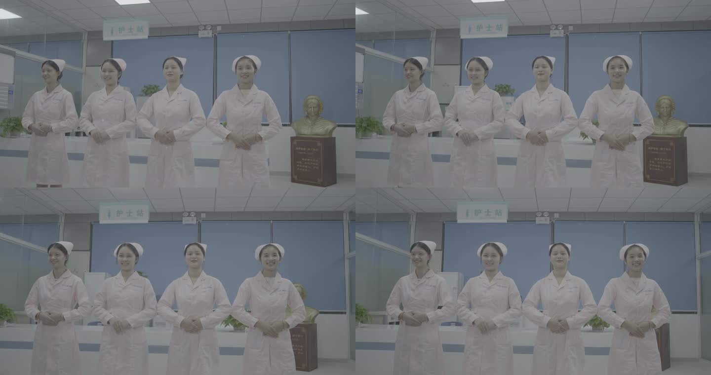 【4K灰度】美女团队护士风采