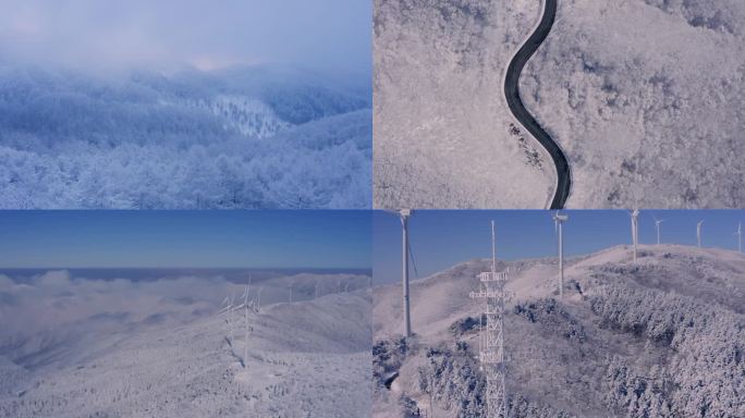 冬季的公路 冬天壮丽景色 大雪覆盖的山川