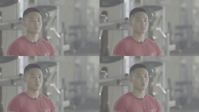 【4K灰度】网红主播健身房直播