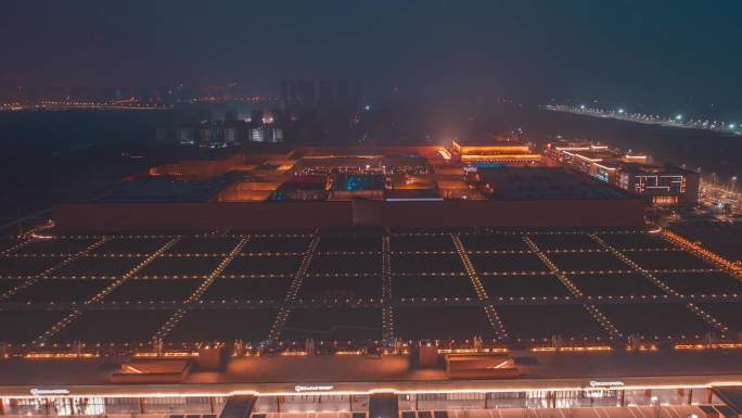 郑州只有河南戏剧幻城夜景延时摄影