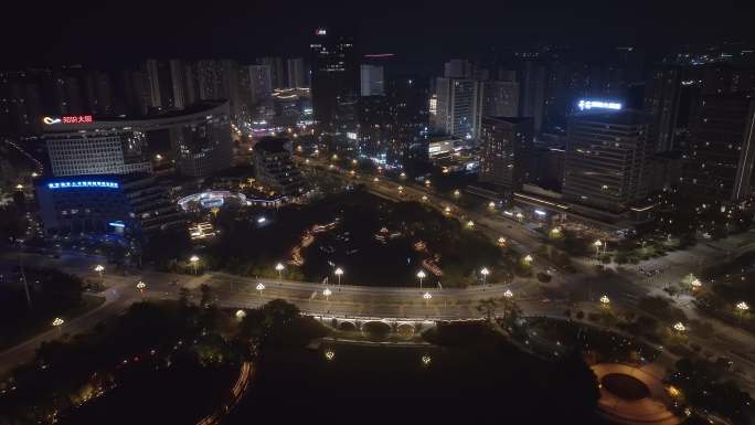 广州知识城知识广场夜景航拍03