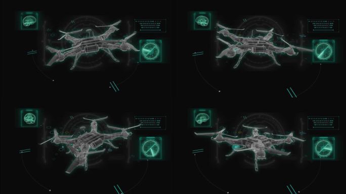 HUD科技界面大疆无人机动画展示素材