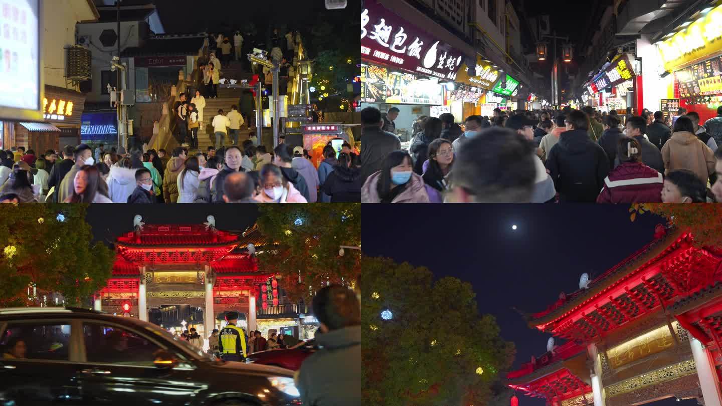 无锡南禅寺景区夜市节假日游客