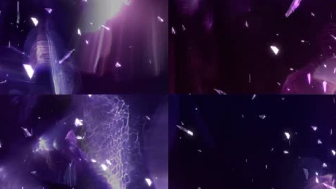 粉紫水晶旋转光影飘动视频