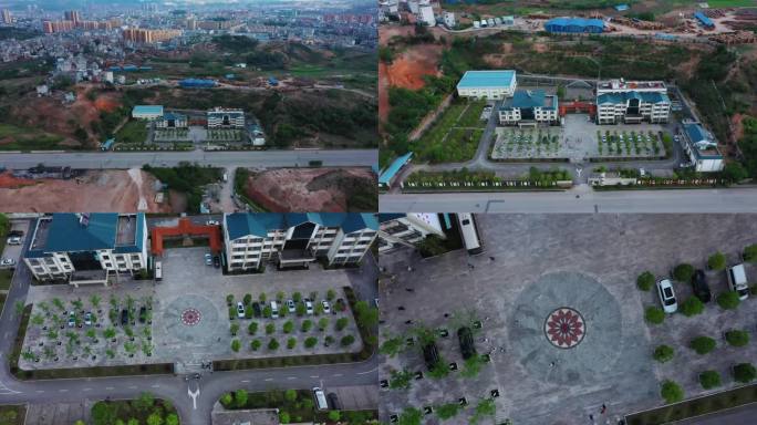 云南文山广南县城全景航拍-俯拍公路局