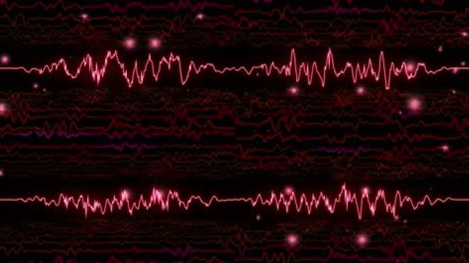 科技感红色电波信号 心率心电图