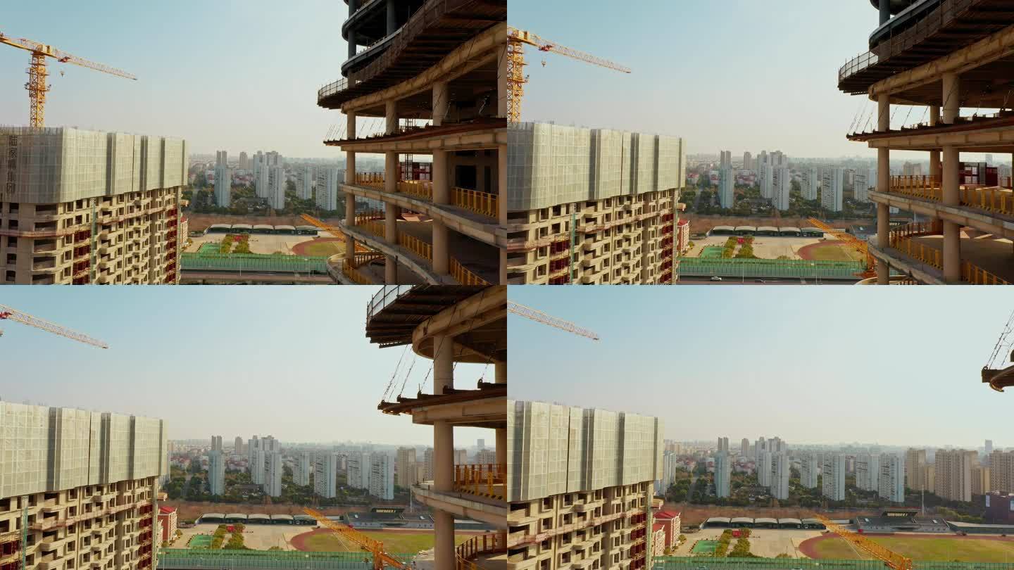 施工工地 建筑工地 建筑 塔吊 工程建设