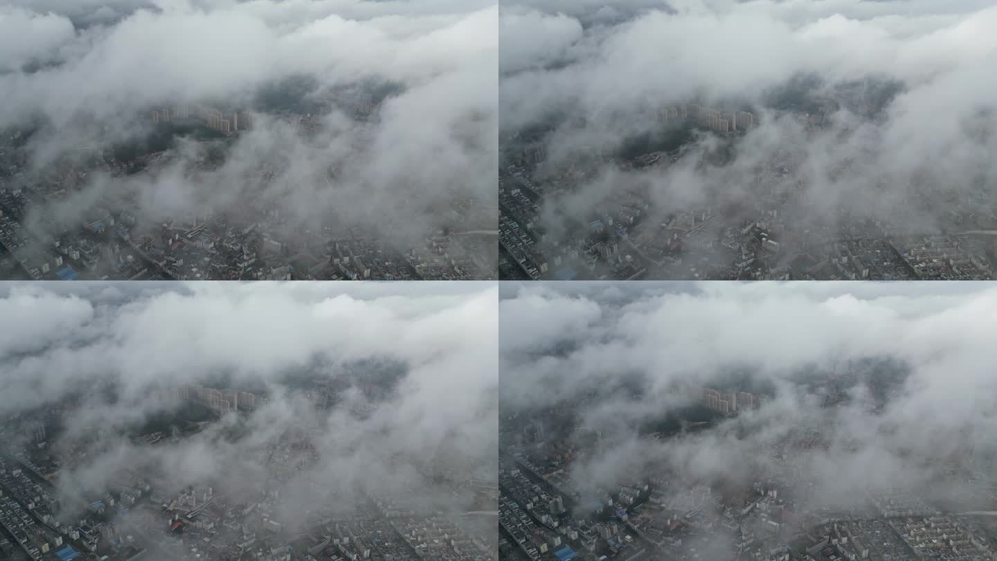 云端漫步俯瞰小县城