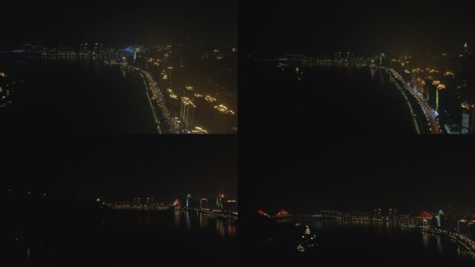 城市江河夜景