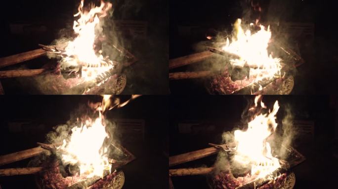 篝火堆慢镜头-4