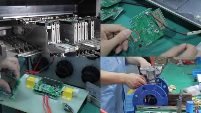 电子厂生产元件组装焊接检测显微镜电脑流水
