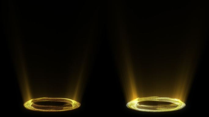 金色光圈光芒带透明通道