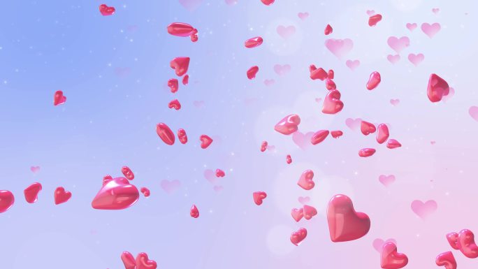粉色浪漫爱情心形动态视觉10