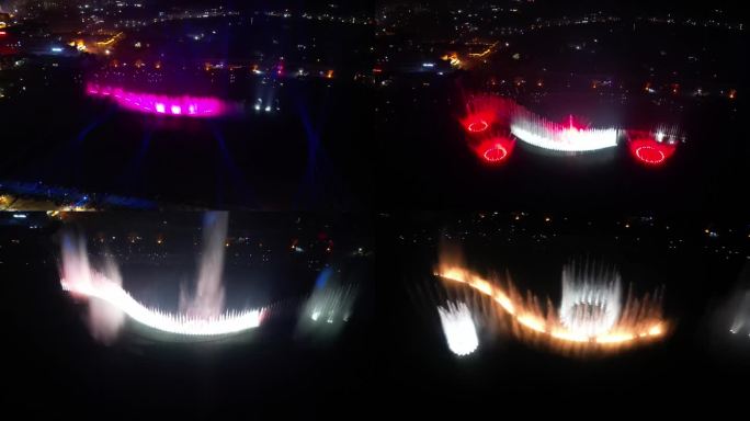 上津古镇大型喷泉投影秀水上水幕表演5