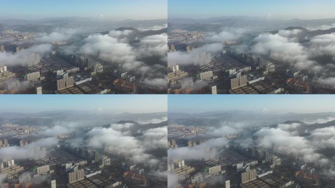 云端上空 航拍城市