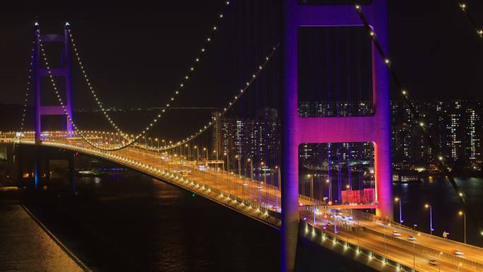 大湾区 香港青马大桥 放大