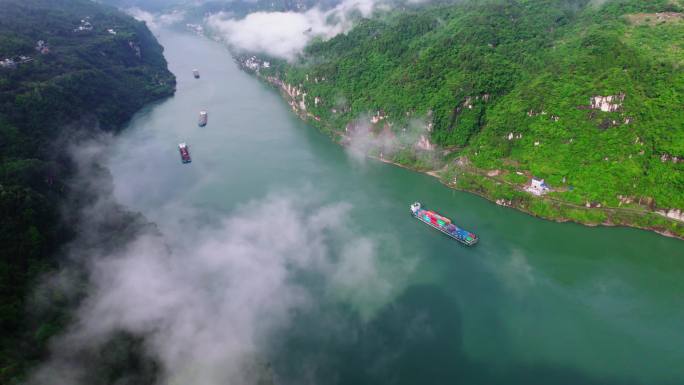 长江三峡西陵峡自然风光航拍