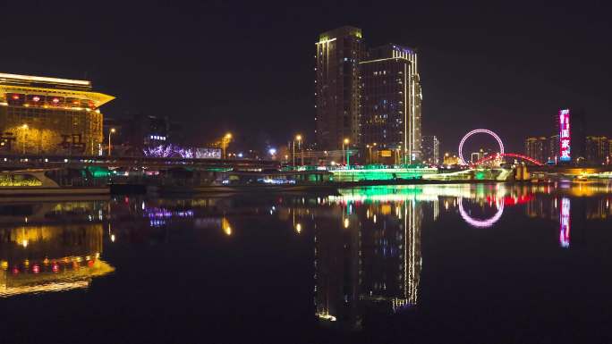 中国天津直辖市五彩夜景