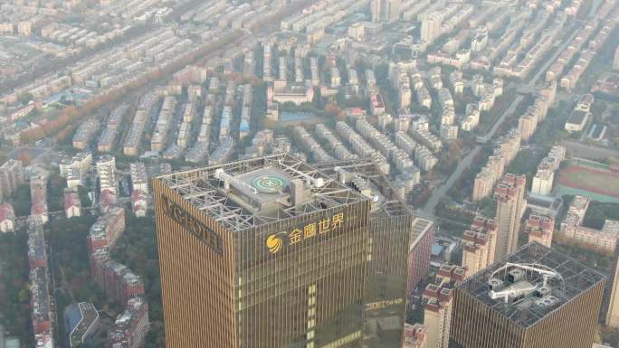 南京城市地标建筑金鹰世界4K航拍视频素材