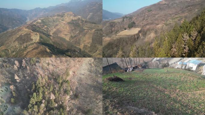 秦岭山川地貌环境自然风光航拍