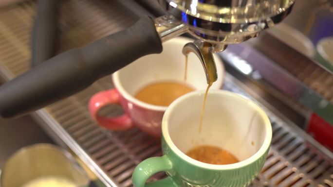 4 K专业咖啡制作全过程咖啡机拉花