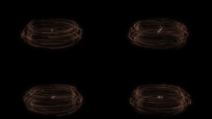 暗金色立体圆形旋转粒子带透明通道