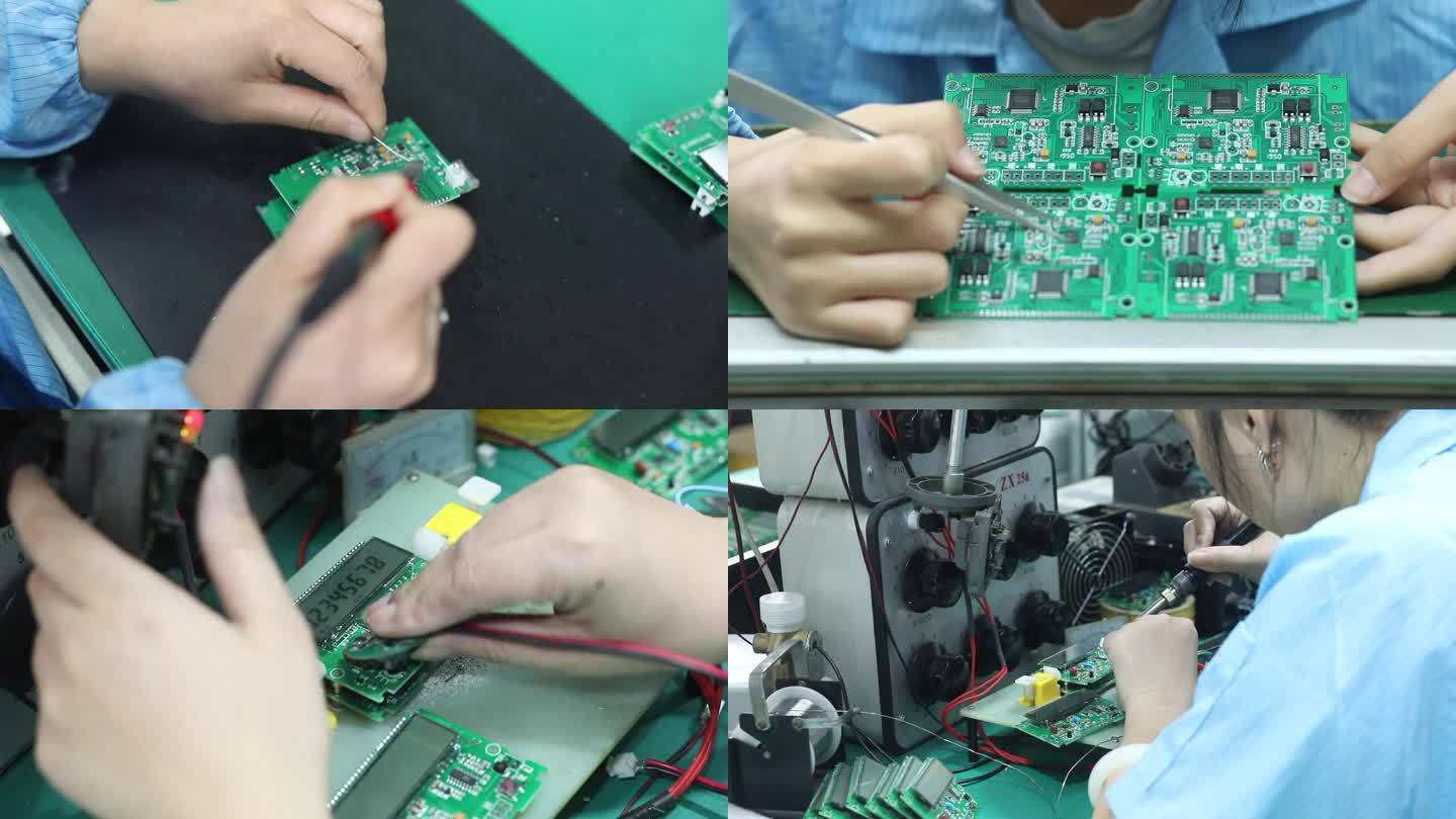 电子生产工厂焊接电子元件主板安装检测组装