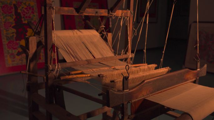 古代织布机纺车4K素材