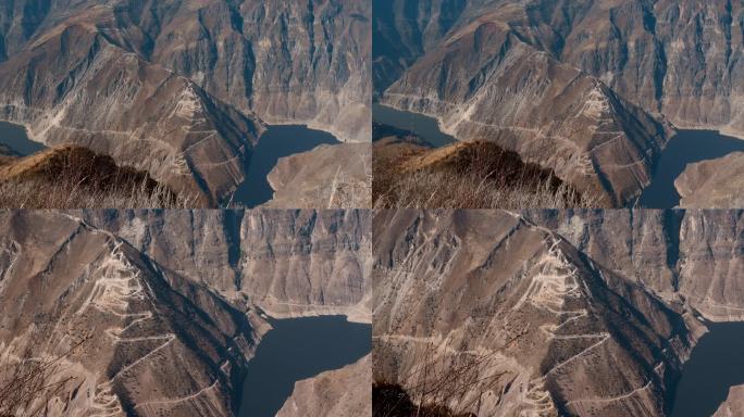 西南山区云南金沙江普渡河大山风光