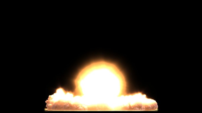 核弹带透明通道  炸弹三维特效 蘑菇云
