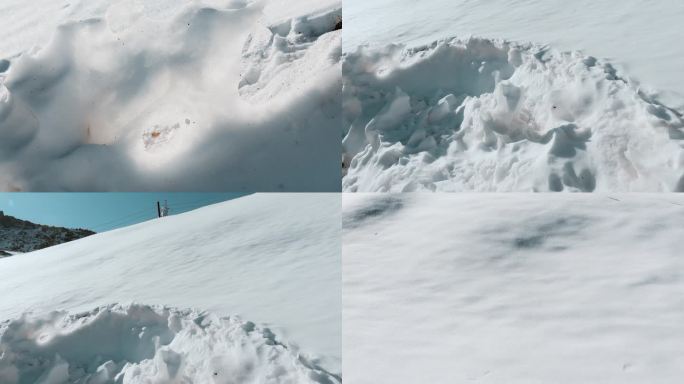 冬季高原雪山雪地积雪视频