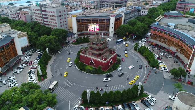 中卫鼓楼航拍大景