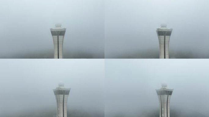 雨后云雾缭绕的气象台泉州紫帽气象台