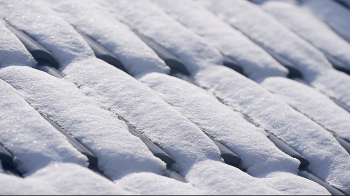 下雪屋檐积雪 冬天雪景 雪天雪景积雪