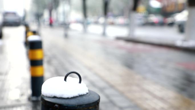 北京西城雪后交通路边随拍小区马路边马连道