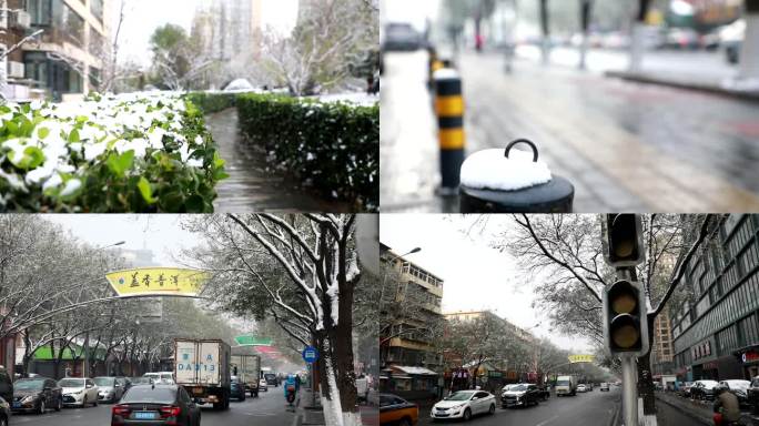 北京西城雪后交通路边随拍小区马路边马连道