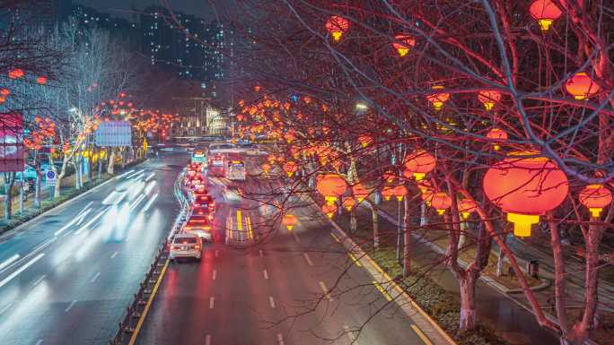 郑州嵩山路夜景延时摄影