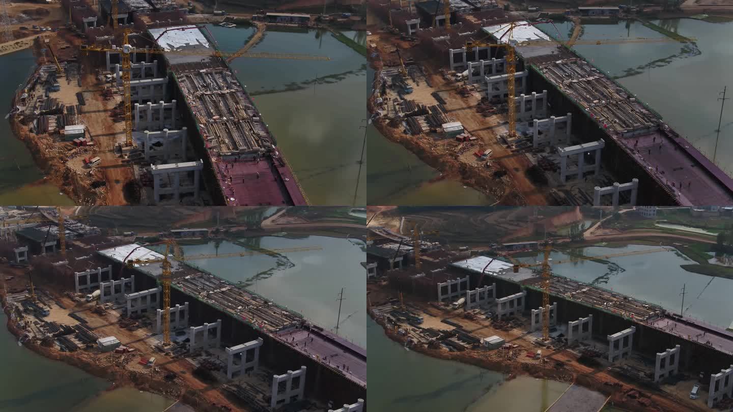 高铁高速公路建设航拍4K建设中大国重器